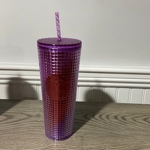 SOLD Purple and Pink Grid Venti 24oz Starbucks Cold Cup Tumbler